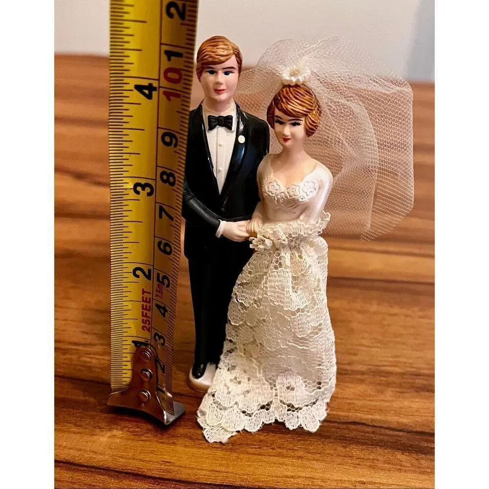 Vintage Wedding Cake Topper Bride Groom MCM